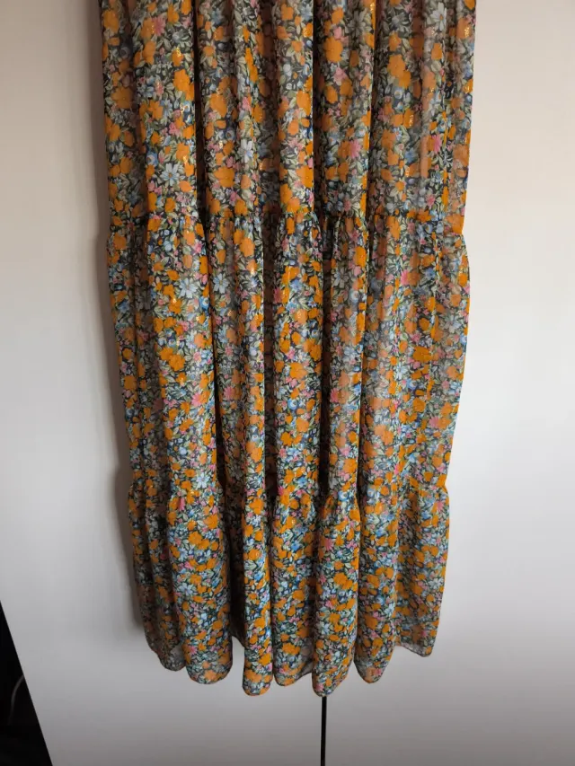 Vestido largo floral amarillo