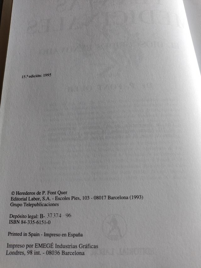 PLANTAS MEDICINALES 1 VOL. DISCORIDES RE