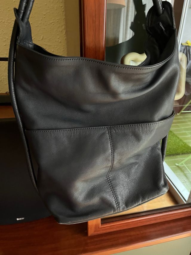 Bolso Piel Azul Marino