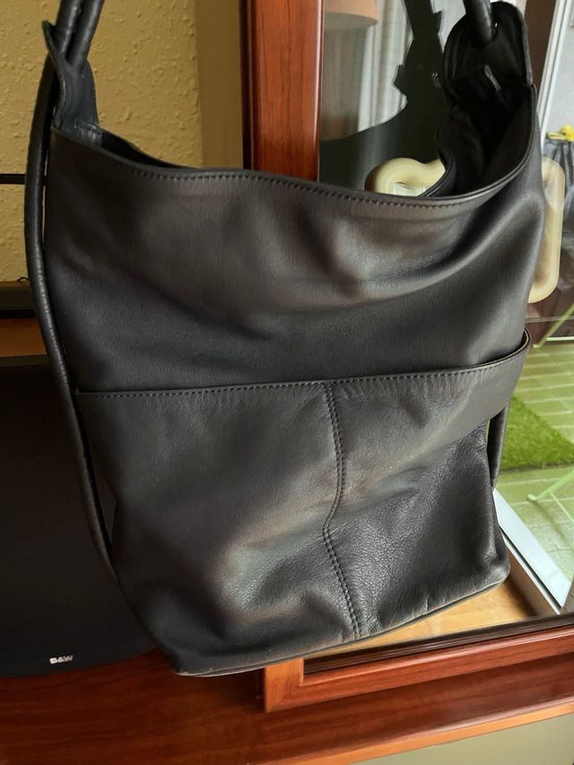 Bolso Piel Azul Marino