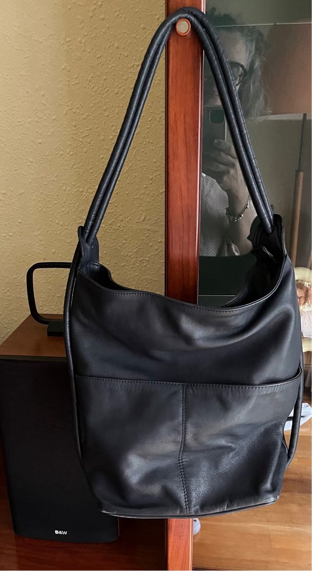 Bolso Piel Azul Marino