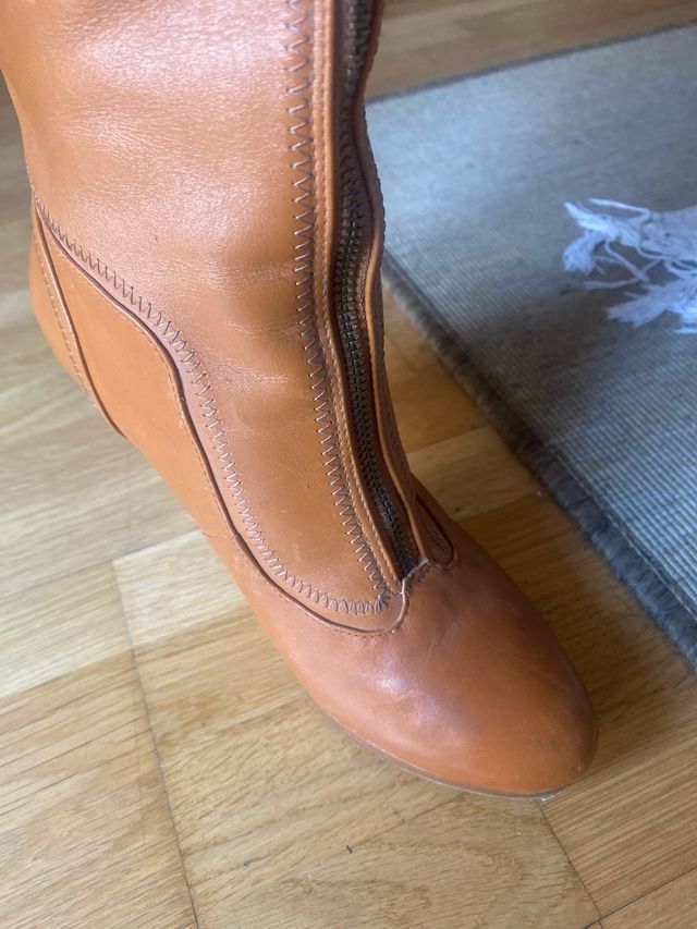 Botas altas de tacón naranja