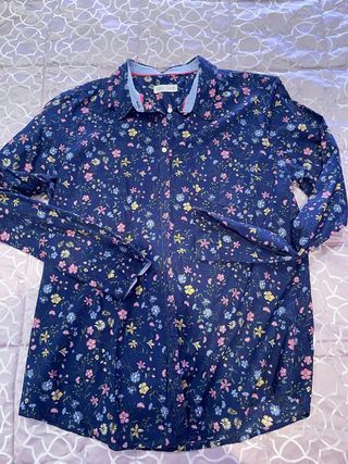 Camisa floral azul mujer XXL