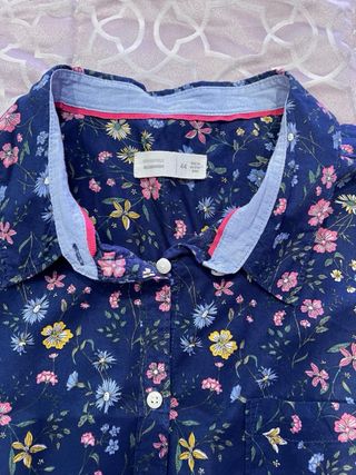 Camisa floral azul mujer XXL