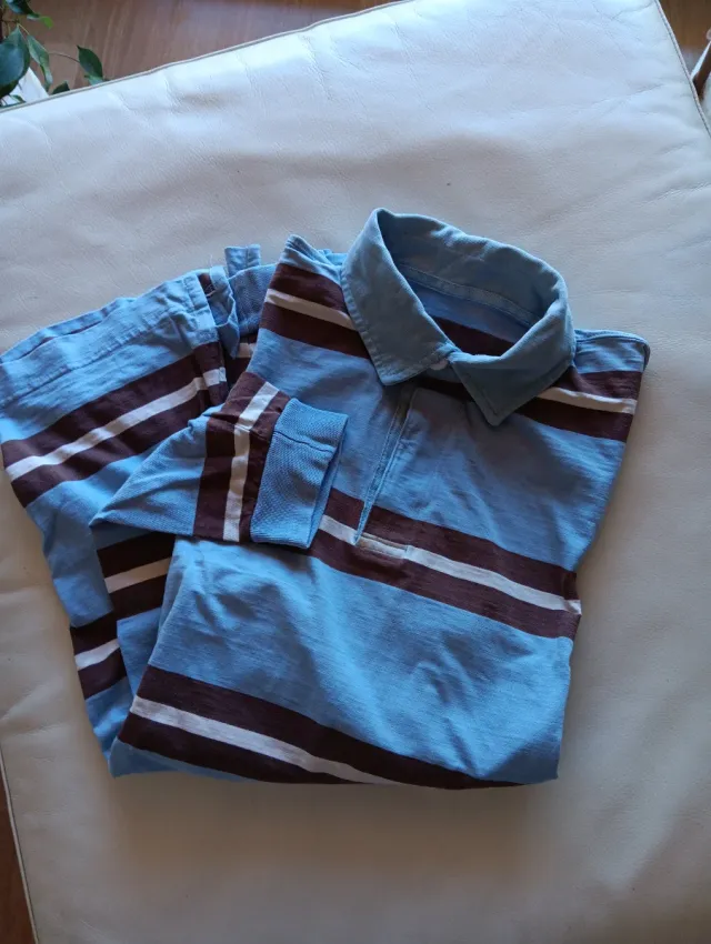 Polo manga larga caballero rayas