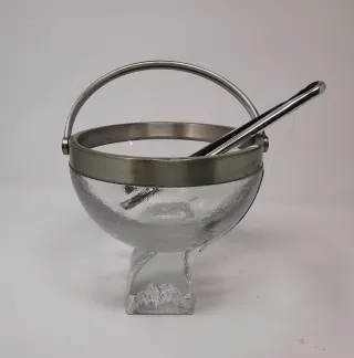 Secchiello Ghiaccio Vintage Metallo Vetro Anni 70