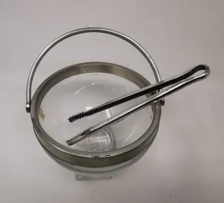 Secchiello Ghiaccio Vintage Metallo Vetro Anni 70