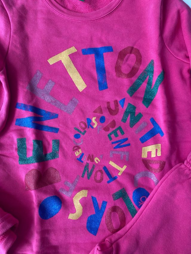 Conjunto Benetton rosa letras colores