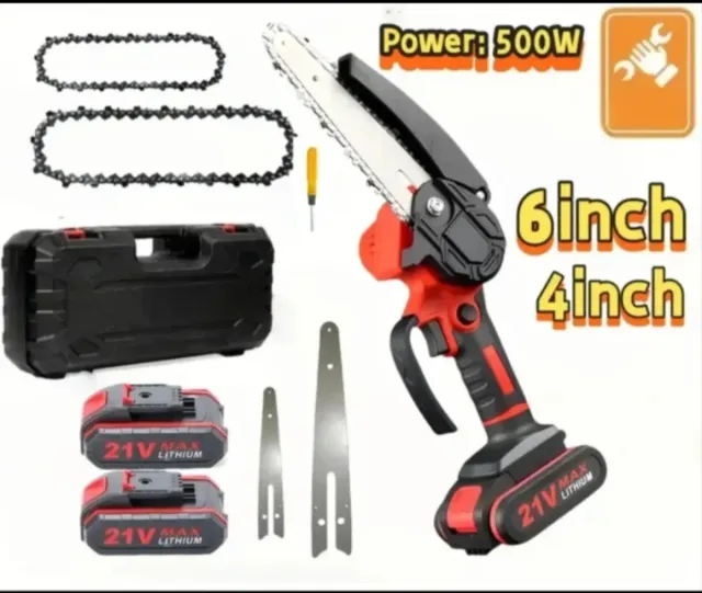 Motosega portatile 4 e 6 pollici 2 batterie