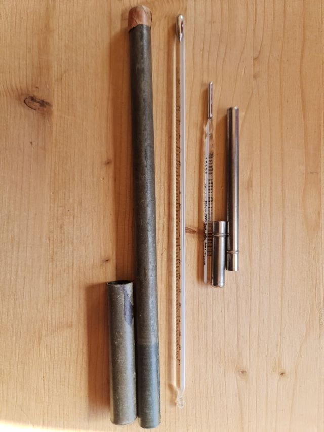 Termómetros antiguos con funda