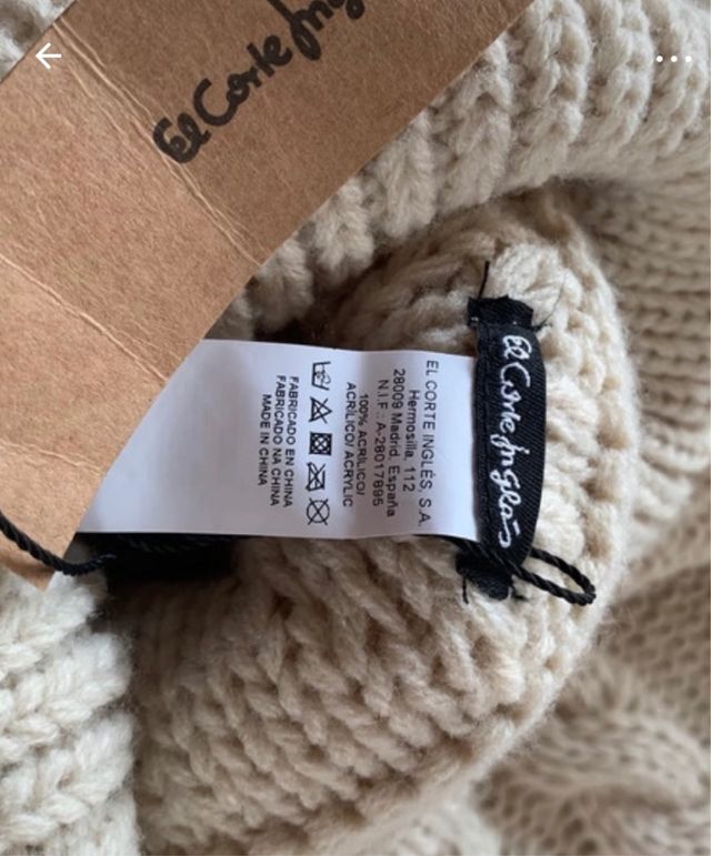 Poncho Beige Corte Inglés Talla Única