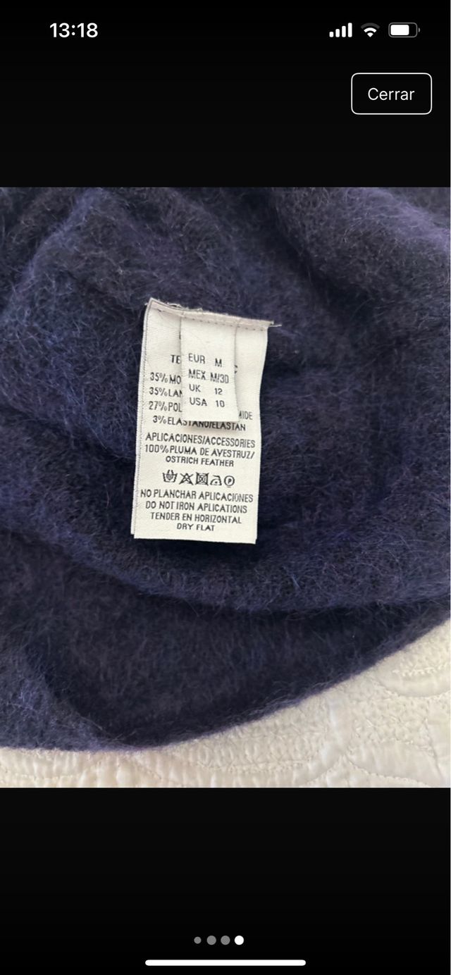 Jersey de Mohair Calentito Talla Única Azul