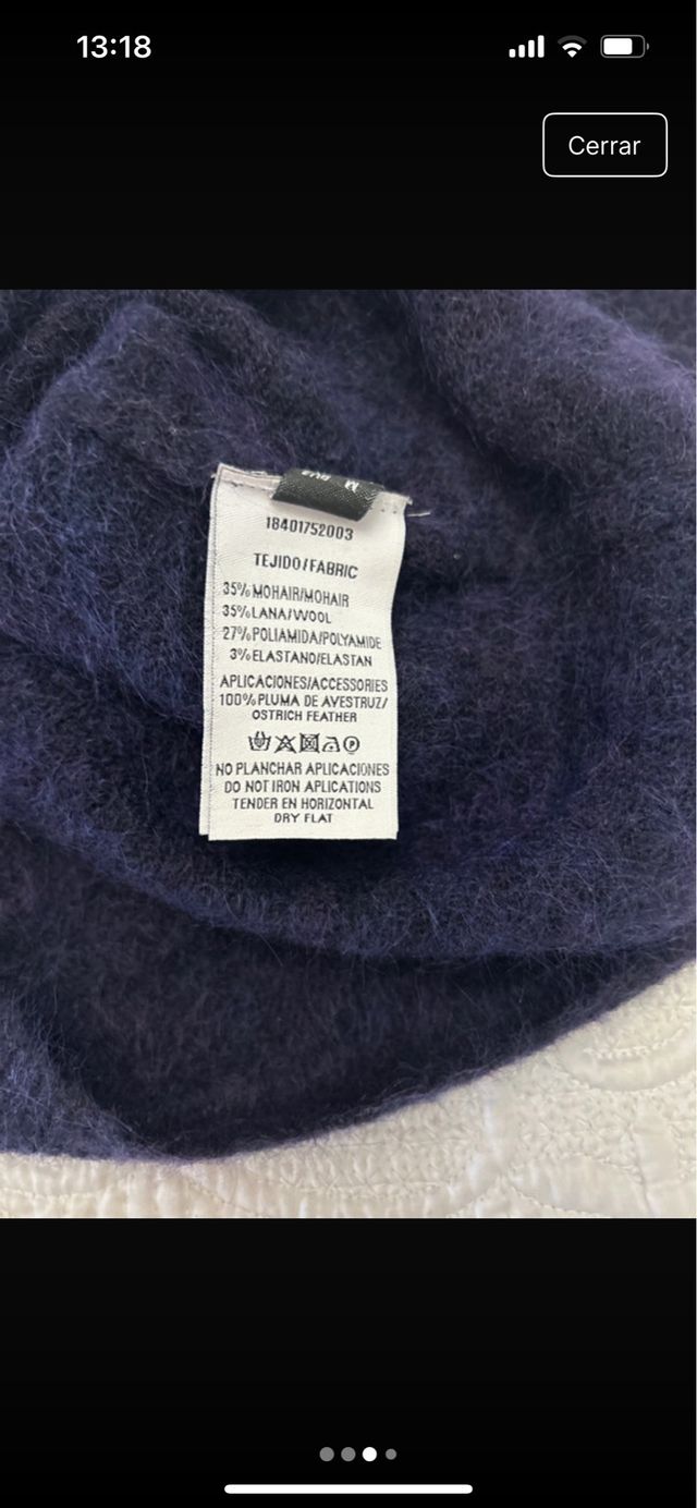 Jersey de Mohair Calentito Talla Única Azul