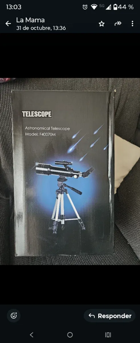 Telescopio F40070M con trípode y accesorios