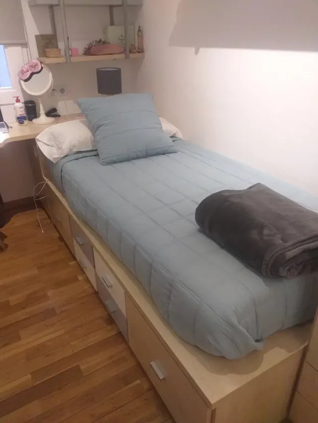 Colcha y cuadrante TEXTURA. Cama 90cm.