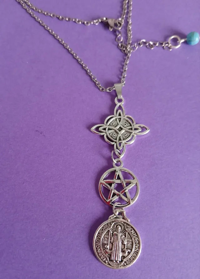 Colgante triple protección y turquesa
