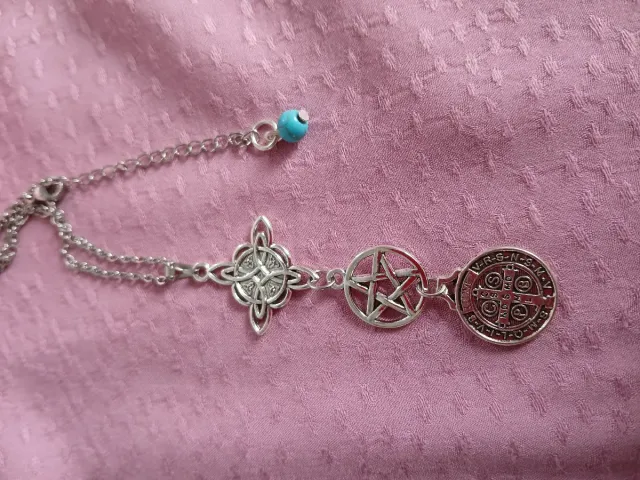 Colgante triple protección y turquesa