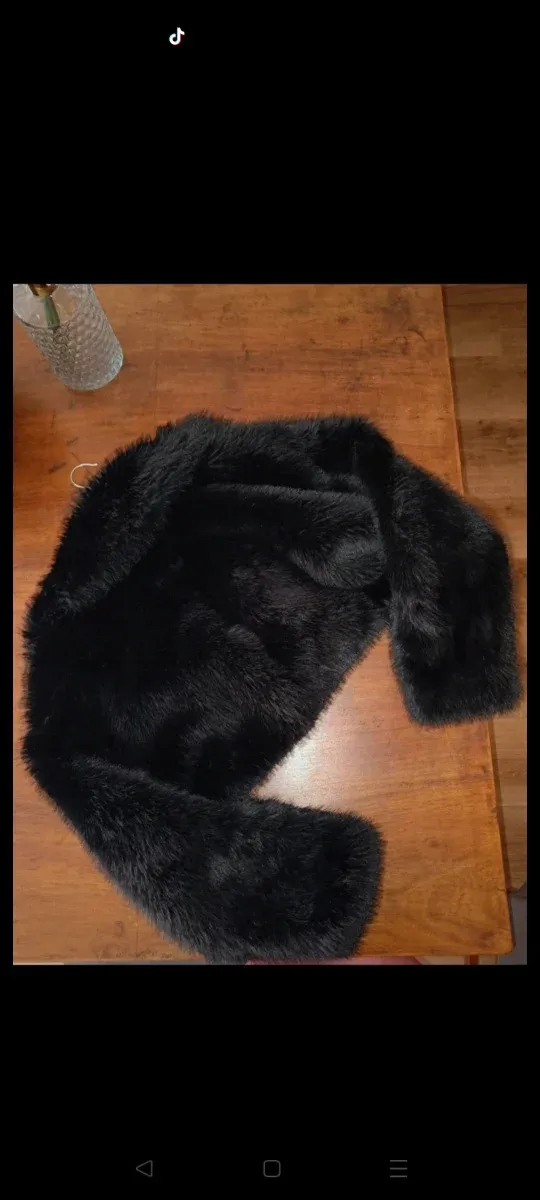 Abrigo de pelo negro talla S