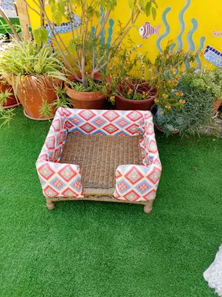 Cama mimbre perro mediano/pequeño
