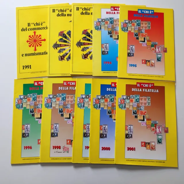 Lotto 10 Cataloghi Filatelia e Numismatica da 1999
