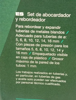 Kit Abocardador Rebordeador Tubo PARKSIDE