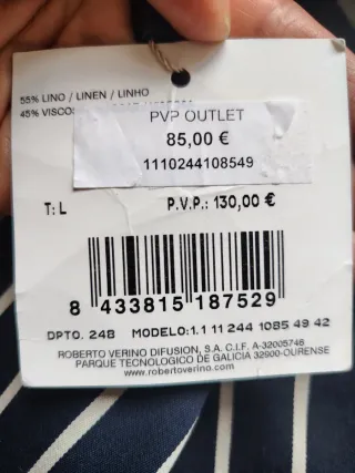 Pantalón Rayas Roberto Verino Talla L ,44cm cintur