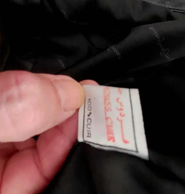 Cazadora de cuero auténtico Yves Saint Laurent