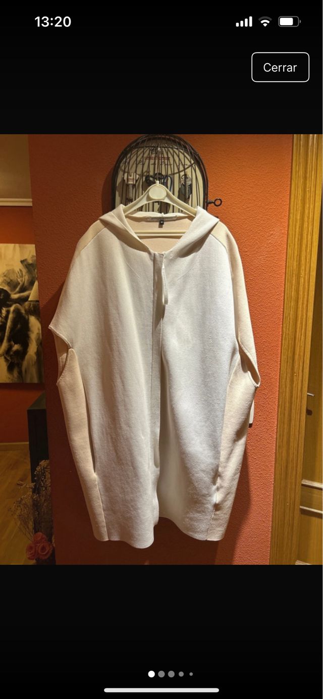 Chaleco Adolfo Domínguez oversize beige/blanco