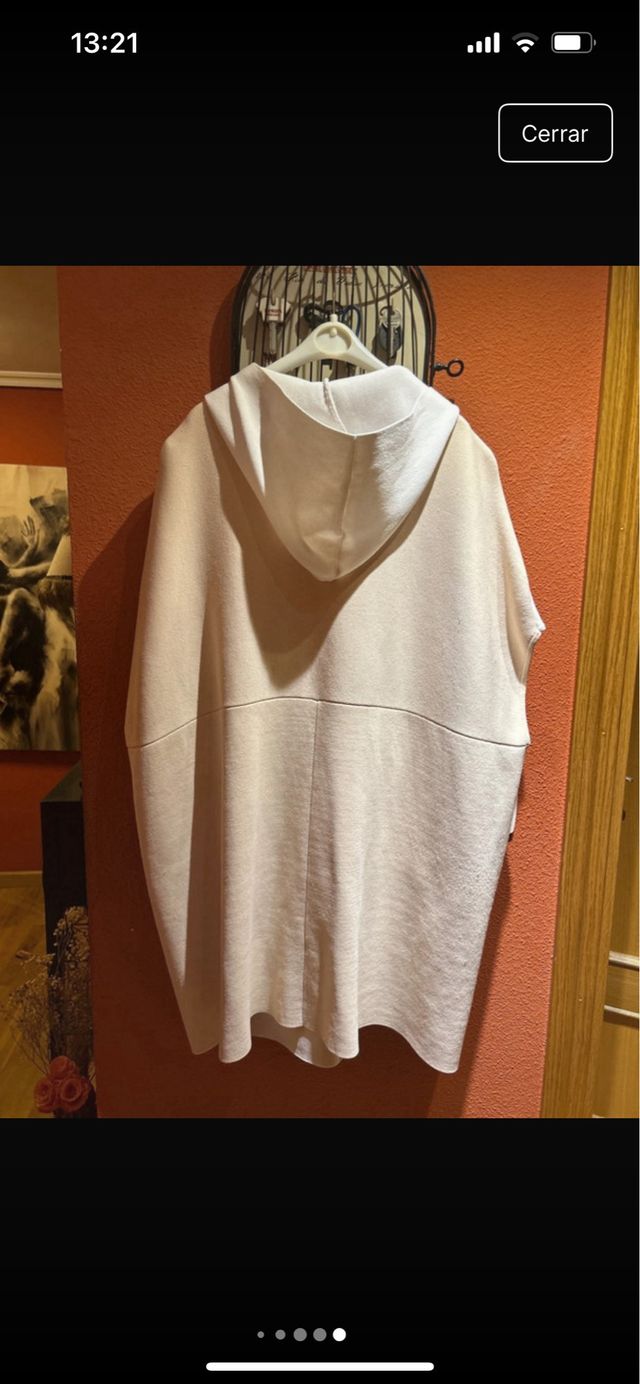 Chaleco Adolfo Domínguez oversize beige/blanco