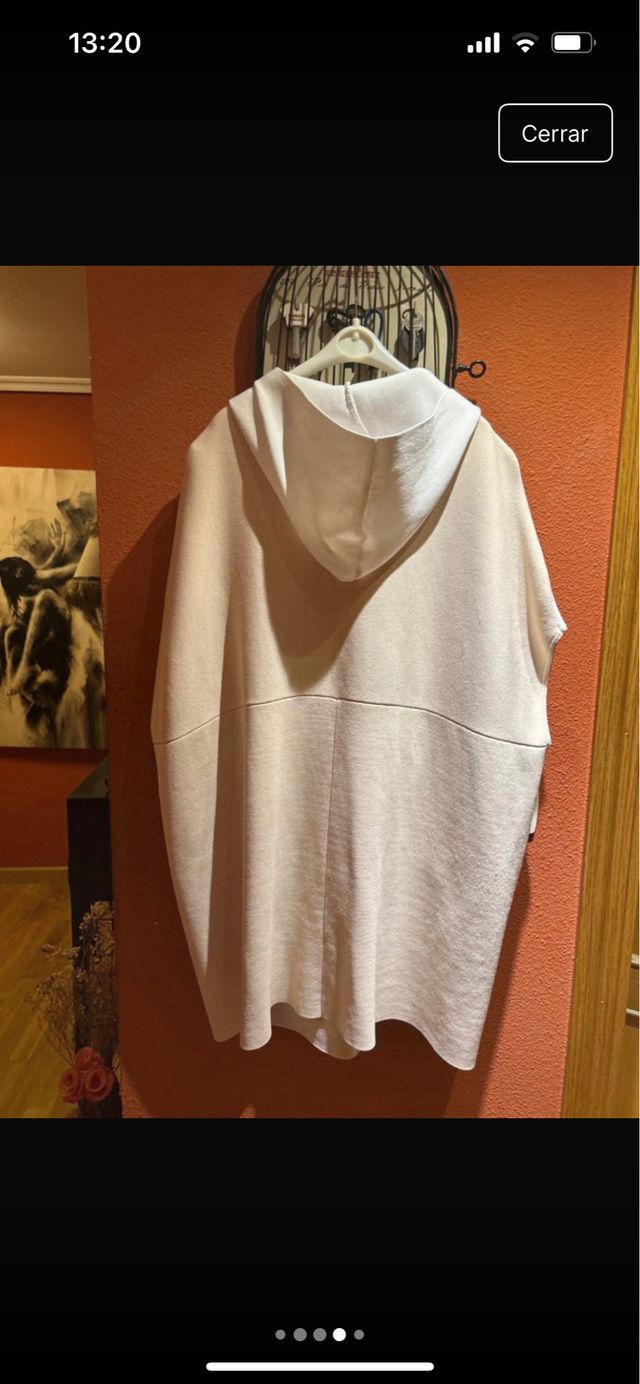 Chaleco Adolfo Domínguez oversize beige/blanco