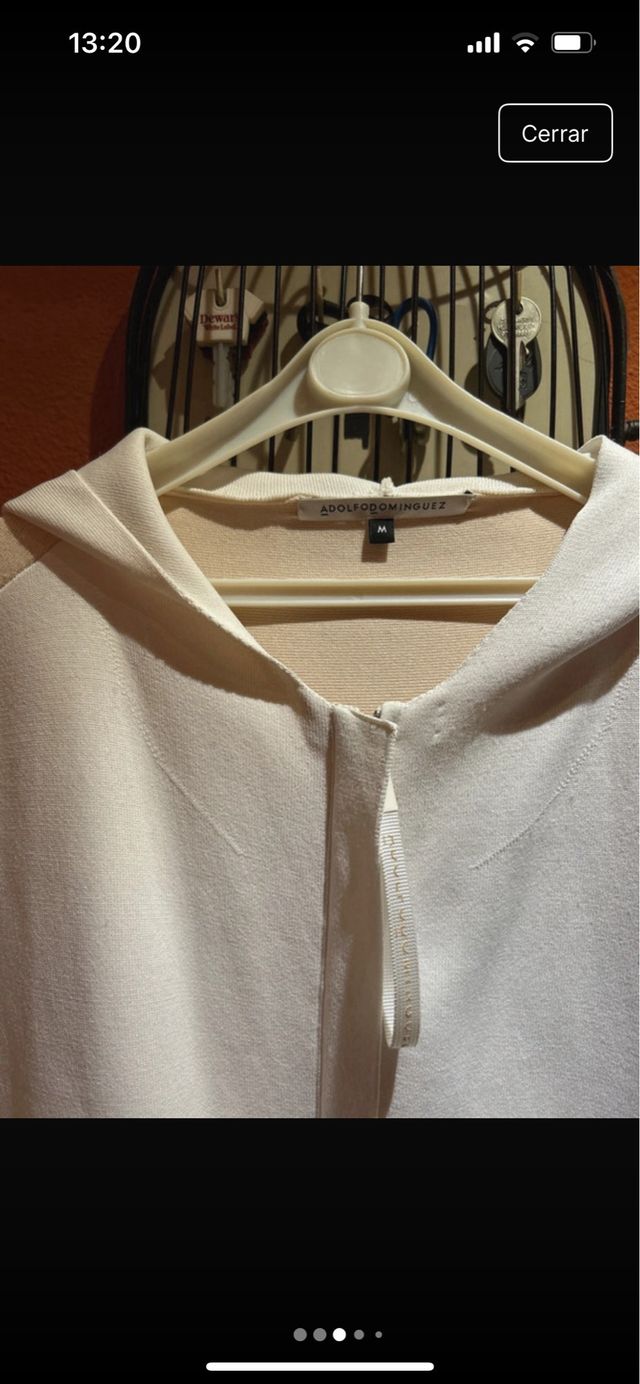 Chaleco Adolfo Domínguez oversize beige/blanco