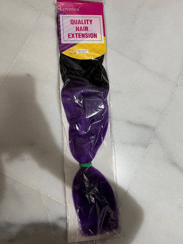 Extensiones de cabello Lovenea negro/morado