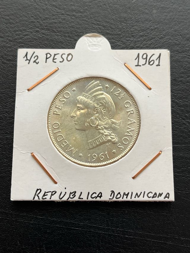 República Dominicana Medio Peso 1961 Plata