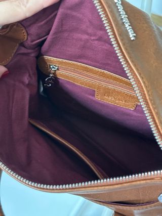 Bolso Desigual Marrón Flores Bordadas