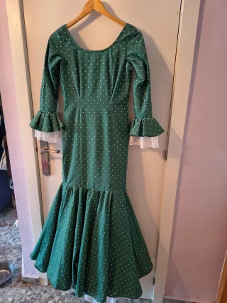 Traje Flamenca Verde Lunares Talla 34/36