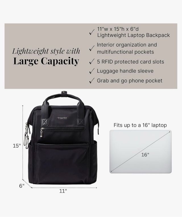 Mochila negra baggallini