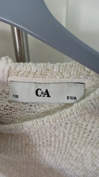 Vestido niña 5años beige/dorado (ideal Navidad)