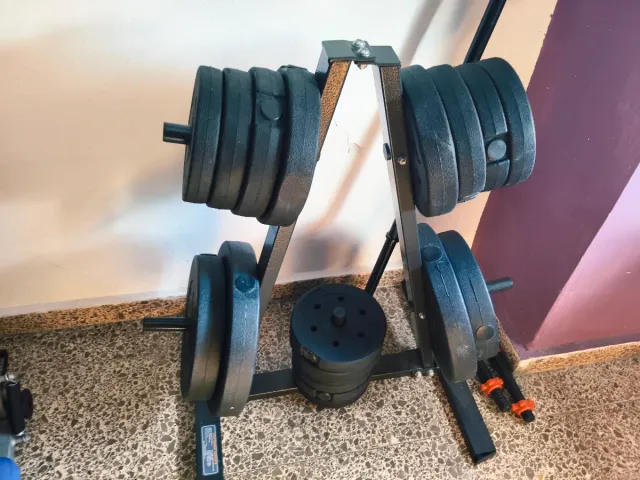 Set Mancuernas y Barras y asiento para abdominales