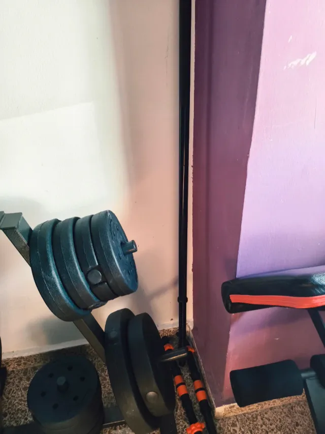 Set Mancuernas y Barras y asiento para abdominales