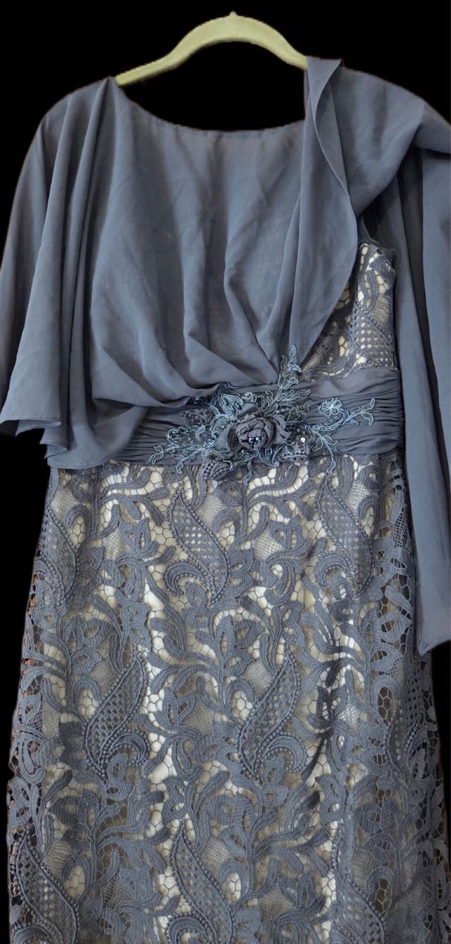 Vestido fiesta Rosa Clara azul/gris