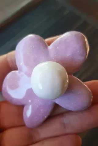 19 Tiradores ceramica Flor Morada