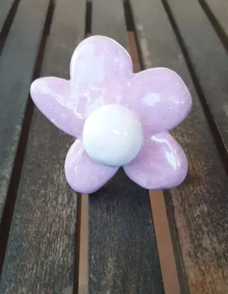 19 Tiradores ceramica Flor Morada