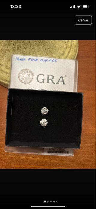 Pendientes Flor Moissanita Diamante Sintético GRA