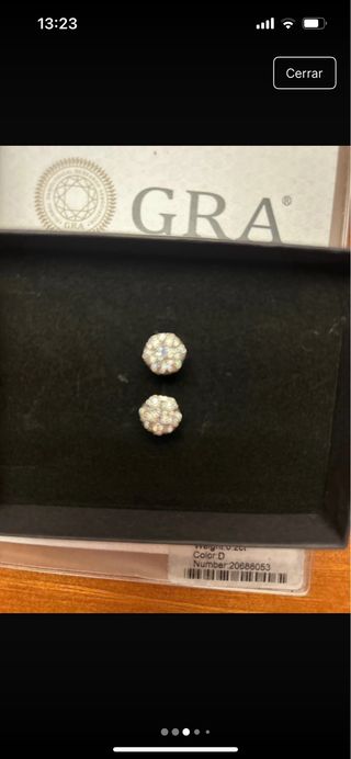 Pendientes Flor Moissanita Diamante Sintético GRA
