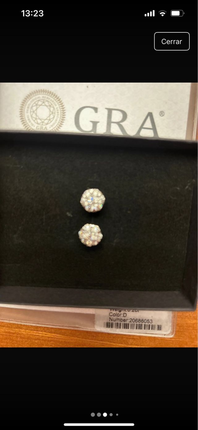 Pendientes Flor Moissanita Diamante Sintético GRA