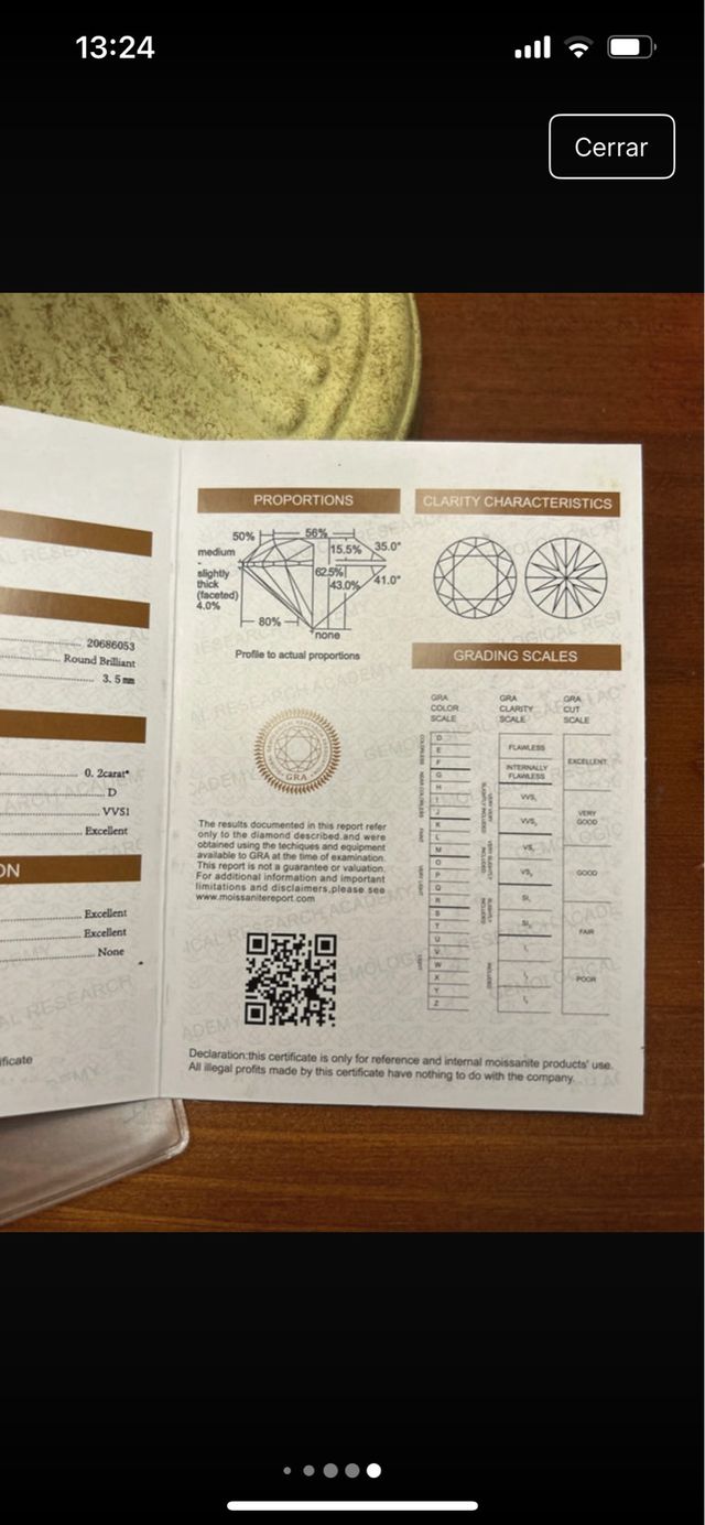 Pendientes Flor Moissanita Diamante Sintético GRA