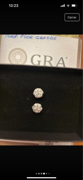 Pendientes Flor Moissanita Diamante Sintético GRA