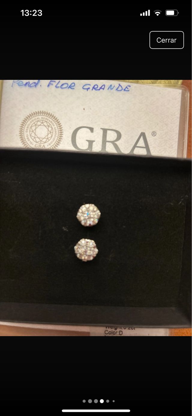 Pendientes Flor Moissanita Diamante Sintético GRA