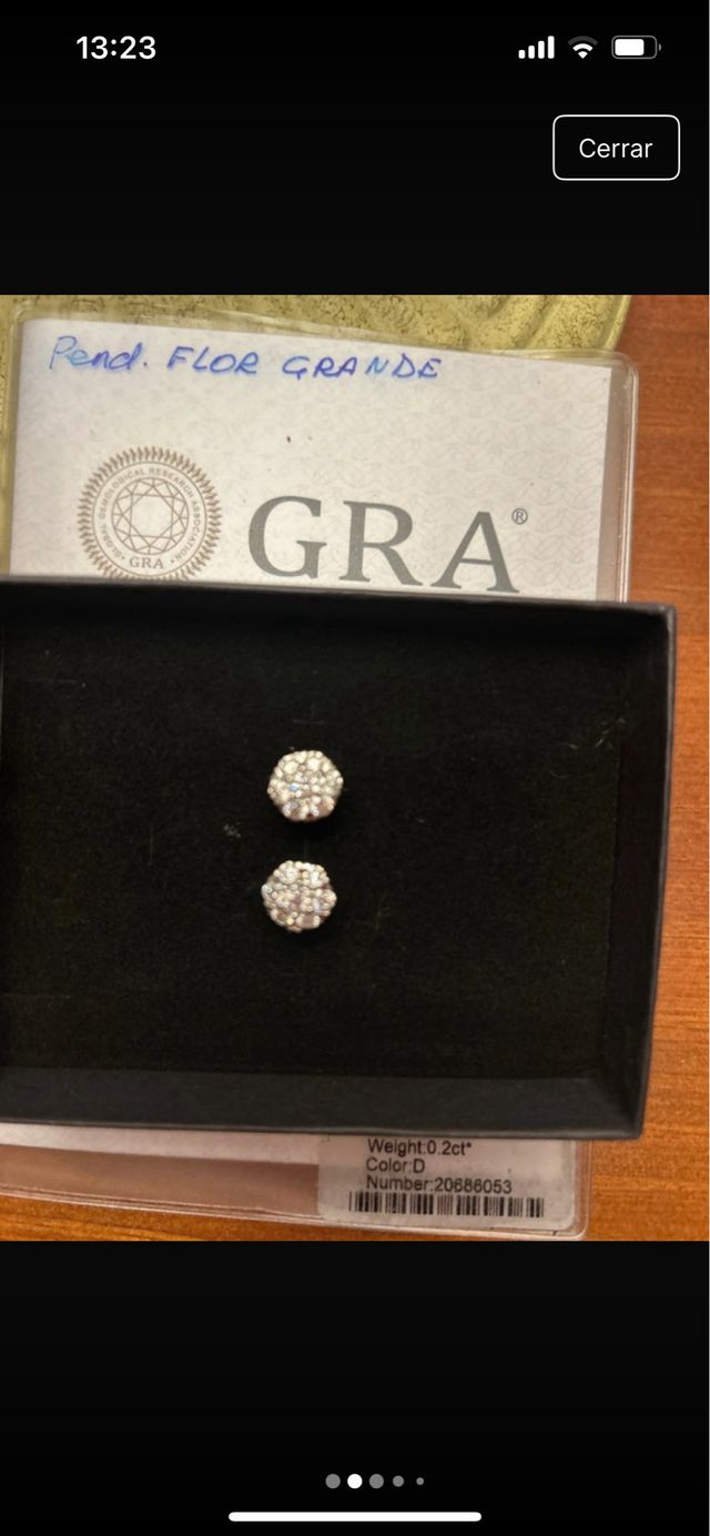 Pendientes Flor Moissanita Diamante Sintético GRA