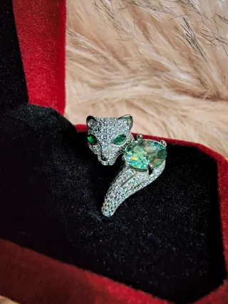 Anello Moissanite Leopardo 2ct Verde
